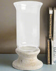 Rustic Stone and Glass Hurricane Lantern