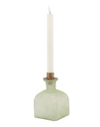 Smoked Sage and Brass Glass Candle Holder