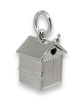 Beach Hut Personalised Silver Charm