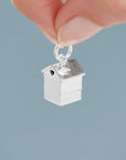 Beach Hut Personalised Silver Charm