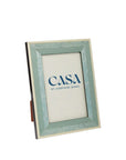 Beautiful Blue Marquetry Photo Frame with White Stripe 6x4"