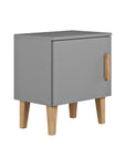 Grey Bedside Table with Push Door