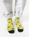 Save the Bees Bamboo Socks in Yellow