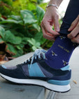 Save the Bee Small Motif Bamboo Socks in Navy