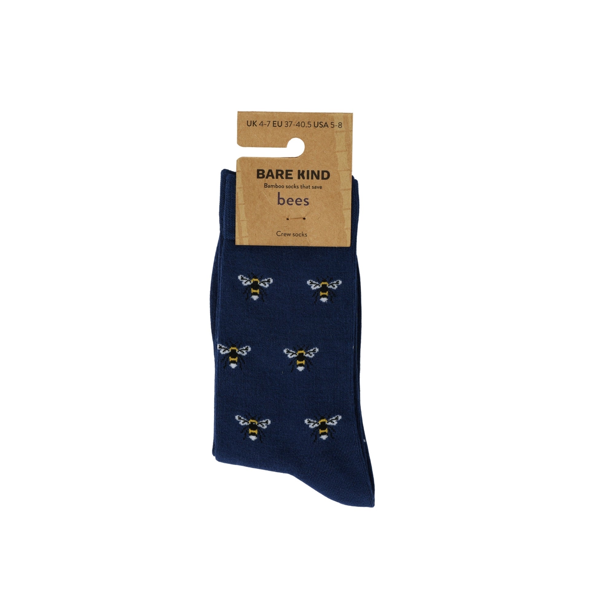 Save the Bee Small Motif Bamboo Socks in Navy
