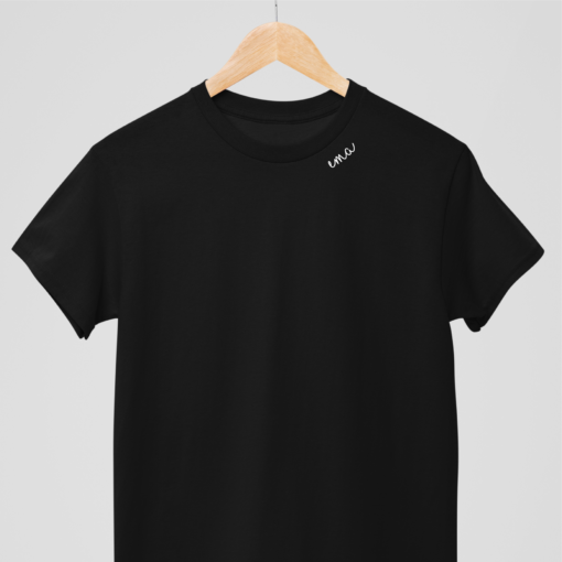 Unisex Organic Cotton T Shirt with Embroidered Collar