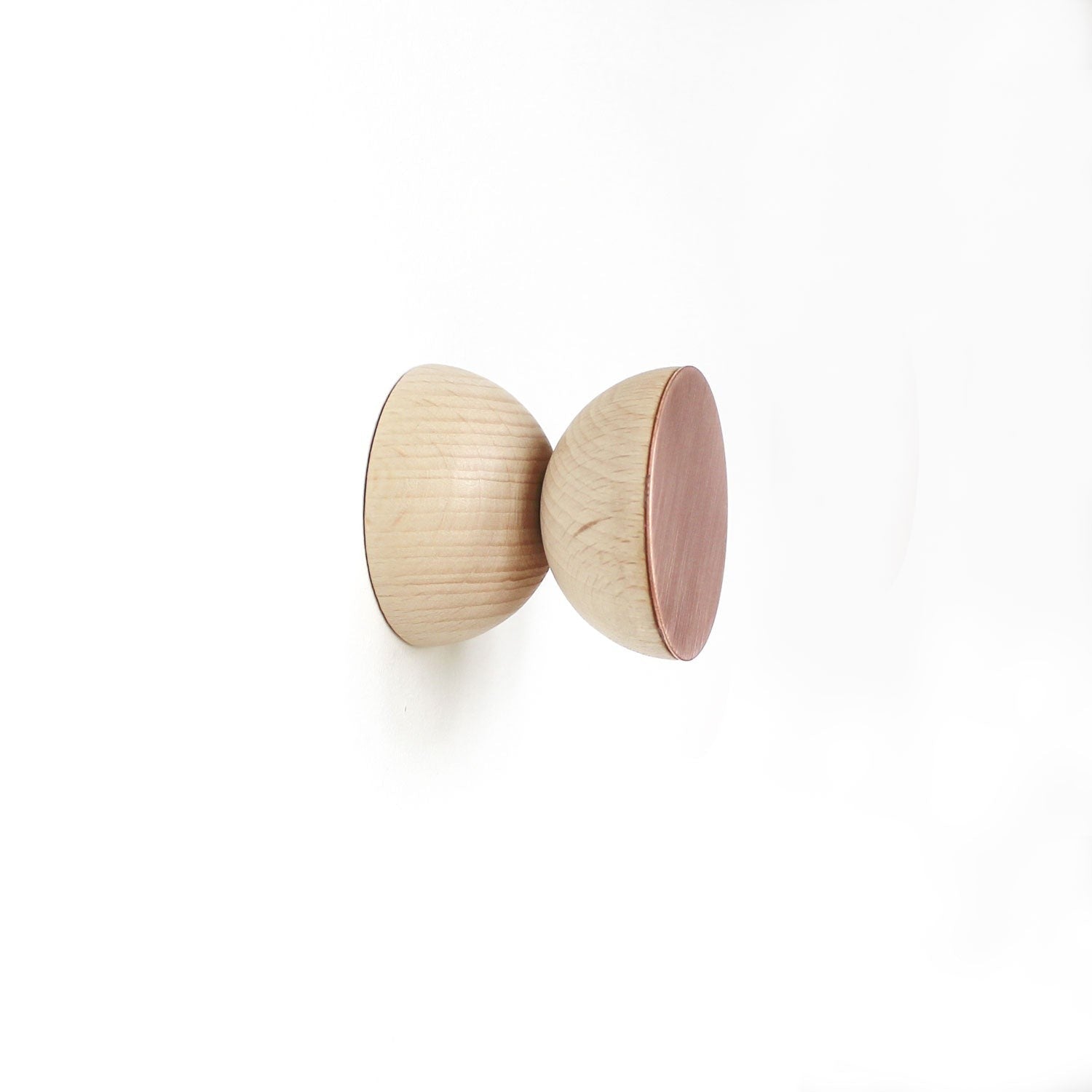 Stylish Beech Wood Copper Wall Hook