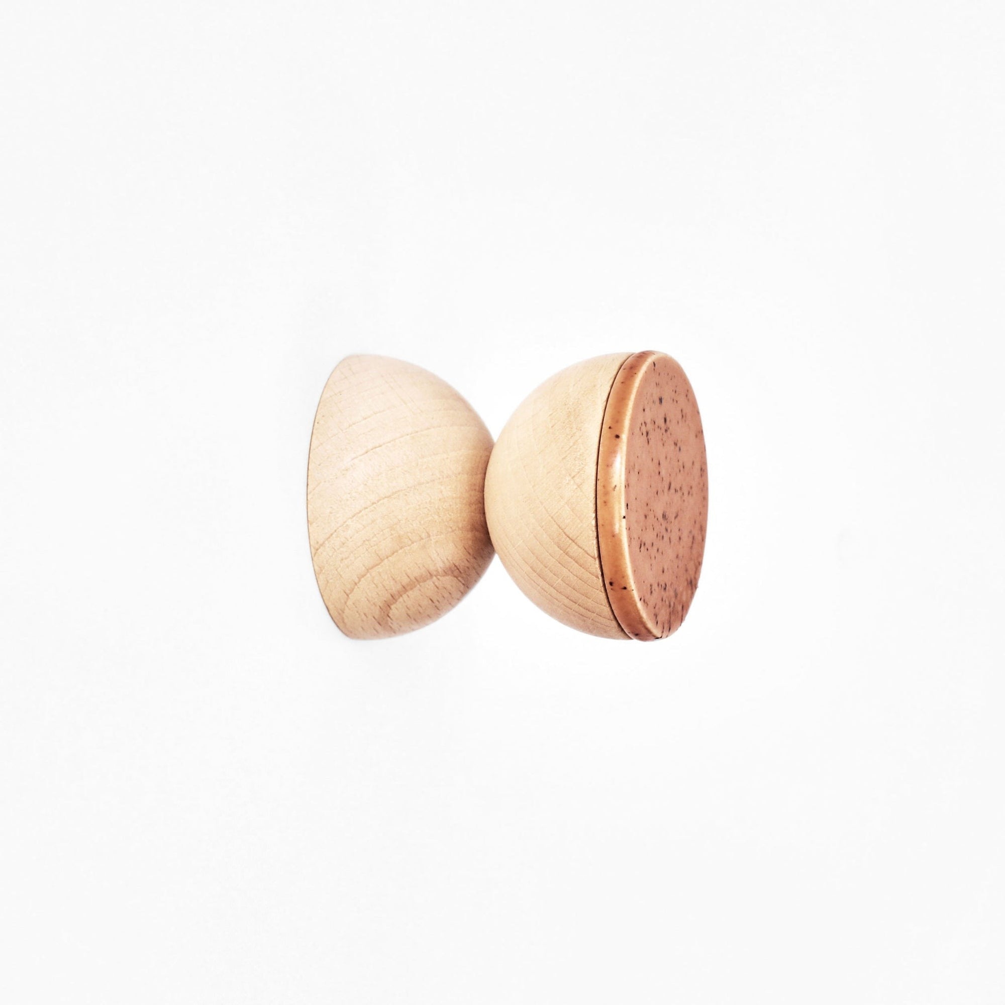 Stylish Beech Wood and Ceramic Wall Hook in Terracotta Orange