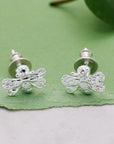 Bumble Bee Silver Stud Earrings
