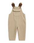 Beige Corduroy Dungarees with Bear Ear Detail