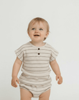 Beige Stripe Cotton Top and Bloomer Set for Kids