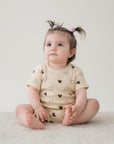 Beige Waffle Teddy Print Top and Shorts Set