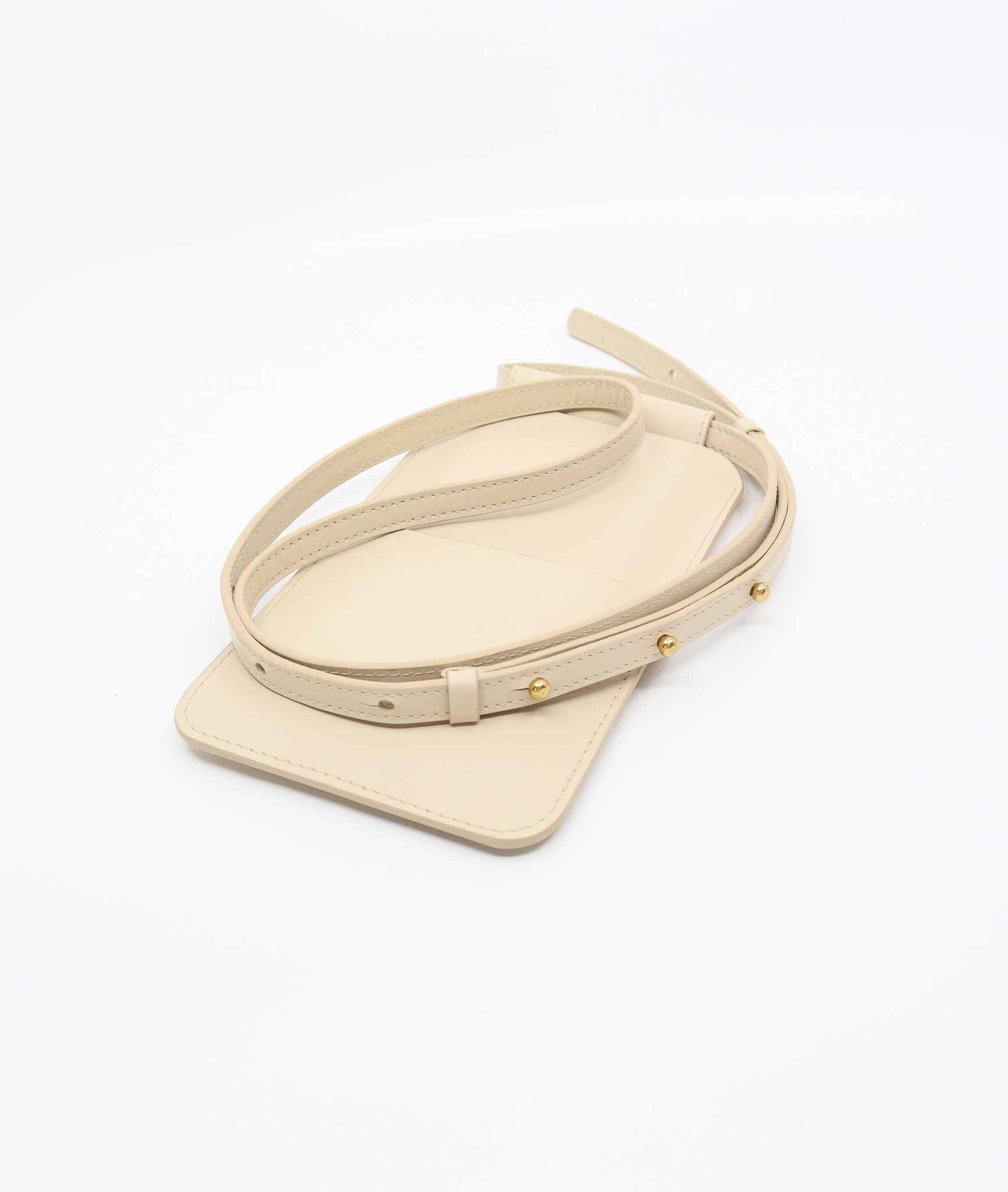 Beige Leather Phone Bag