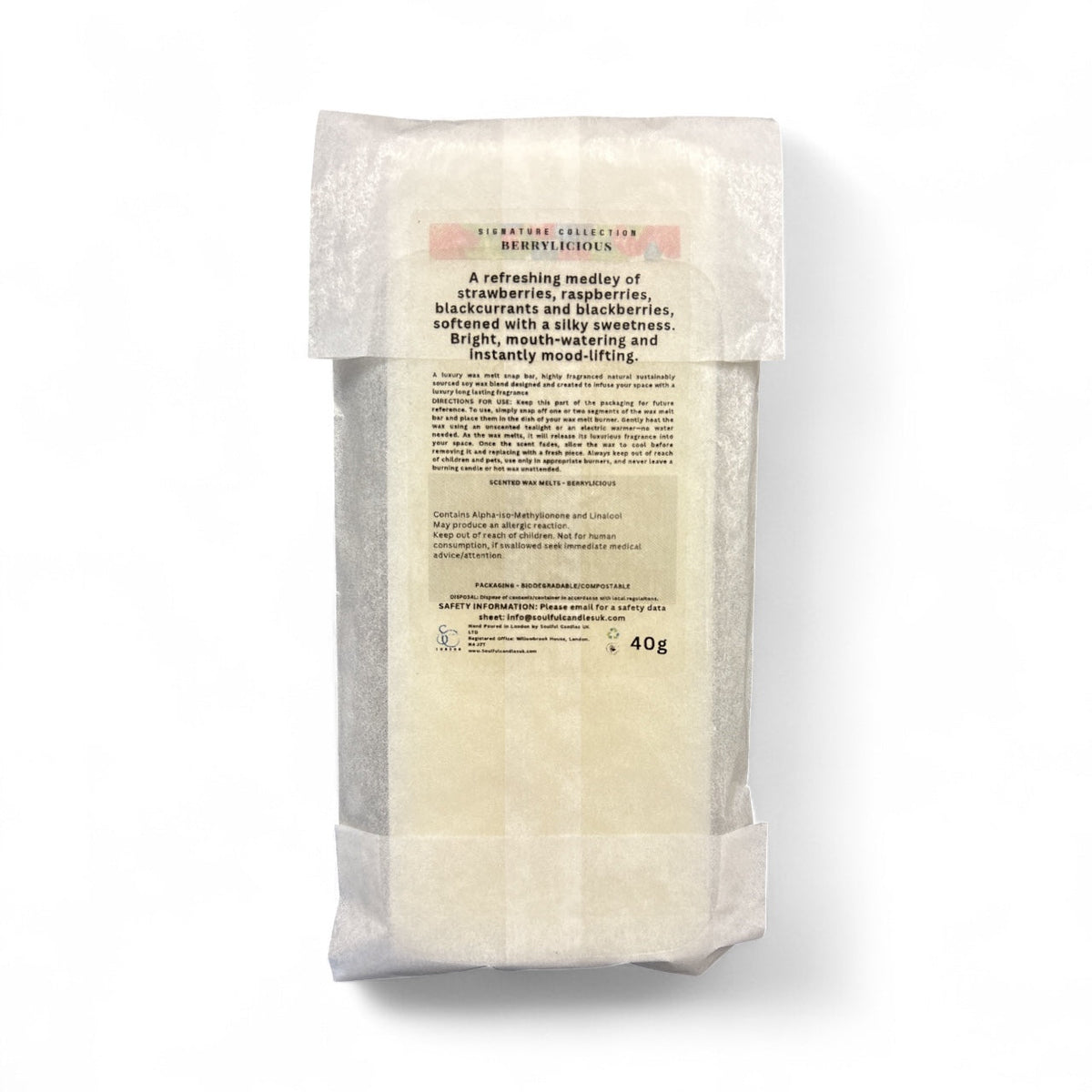 Berrylicious Soy Wax Melt Snap Bar – 40g