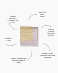 Yellow Floral Block Print Cotton Tablecloth