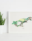 T-Rex - Tyrannosaurus Personalised Dinosaur Watercolour Print