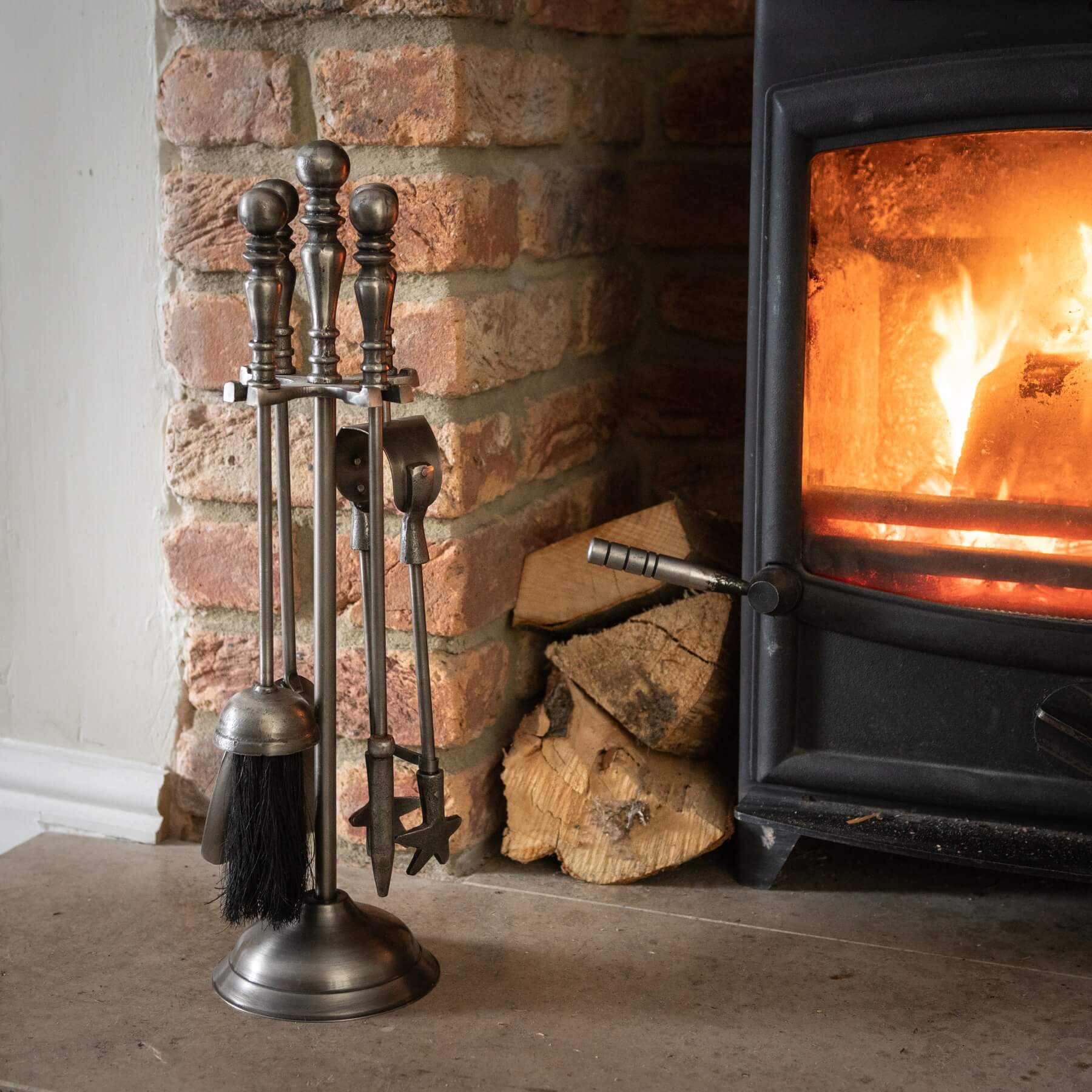 Antique Pewter Companion Set | Classic Traditional Design