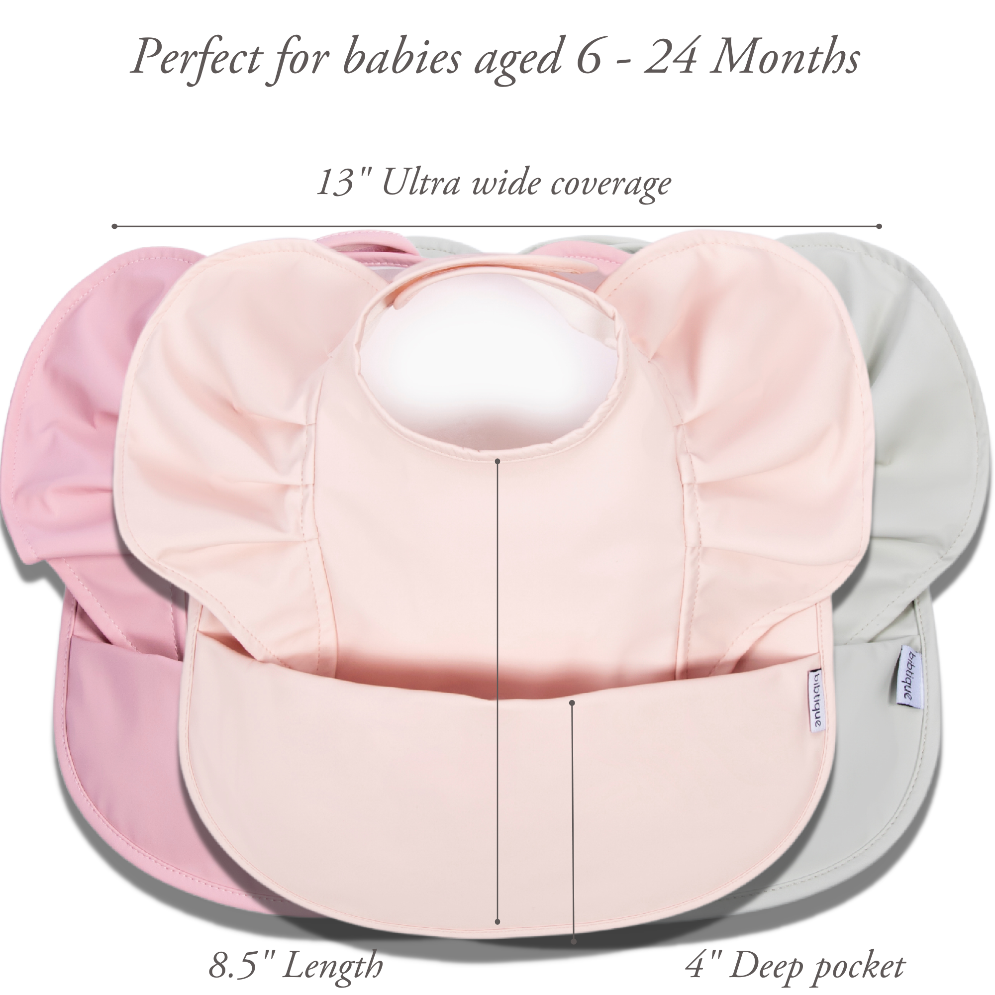 Ruffle Angel Bib - Best Seller 3 Pack Bundle Peach Blush, Peony &amp; Sage