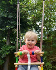 Deluxe Wooden Beaded Baby Swing: Safe & Interactive
