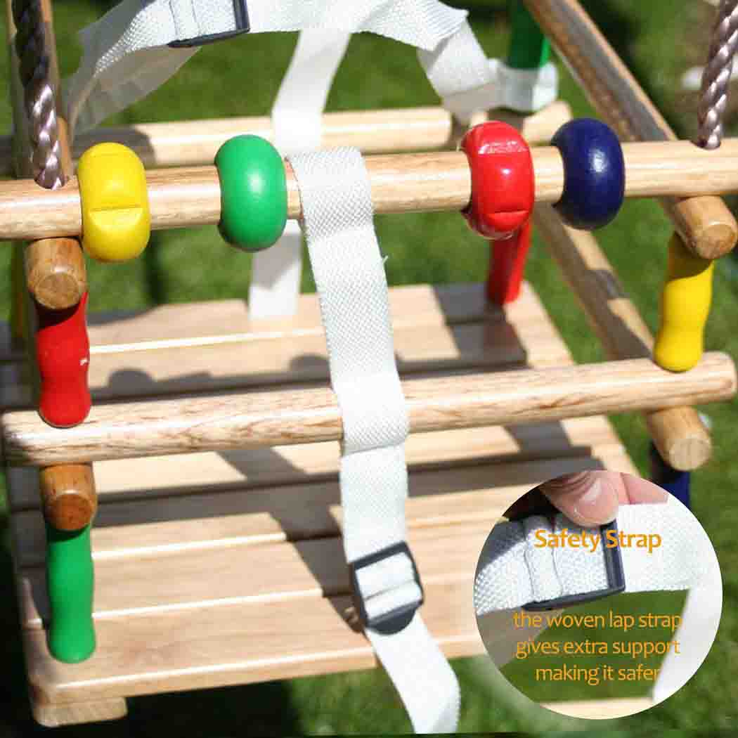 Deluxe Wooden Beaded Baby Swing: Safe &amp; Interactive