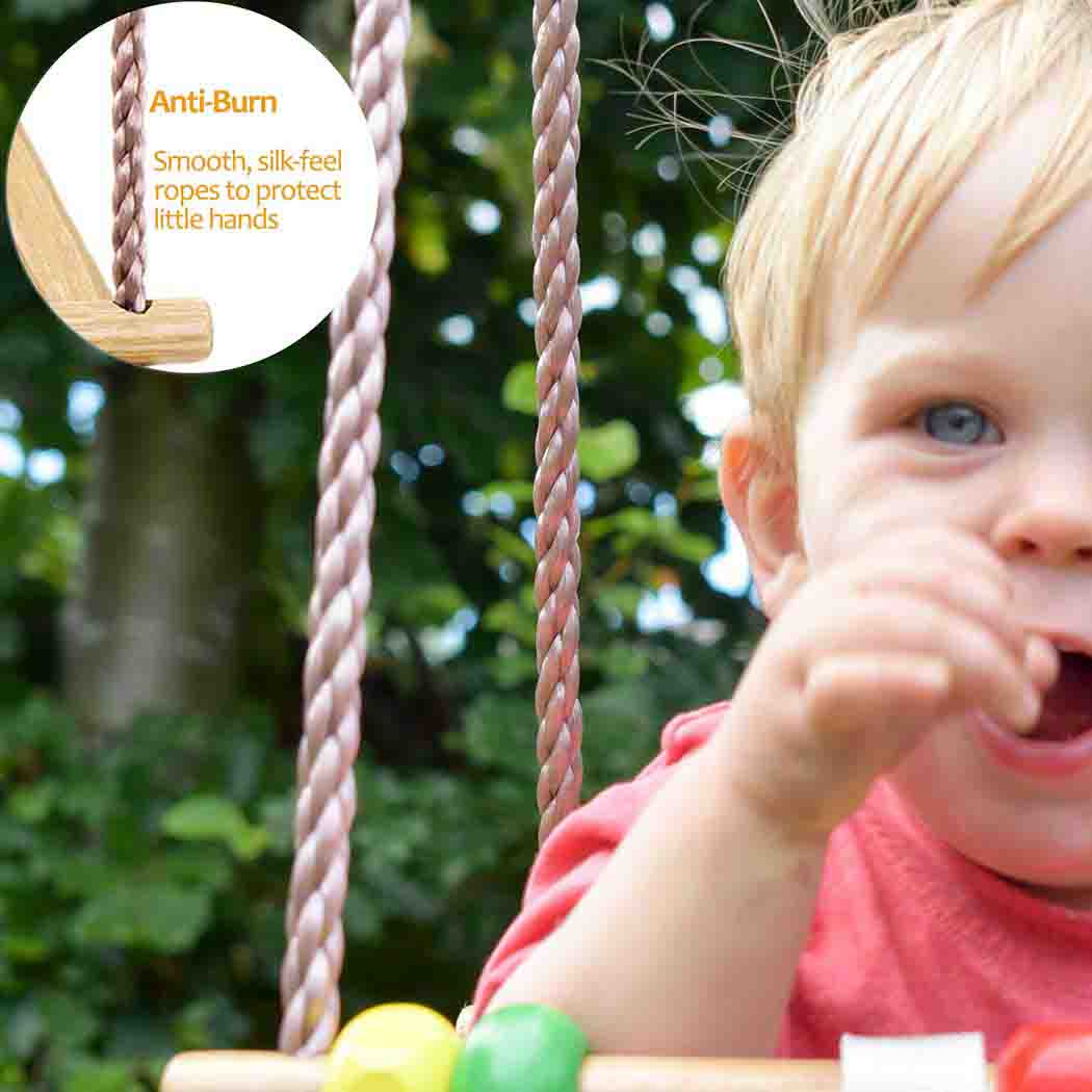 Deluxe Wooden Beaded Baby Swing: Safe &amp; Interactive