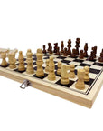Wooden Chess Set with Cotton Travel Bag