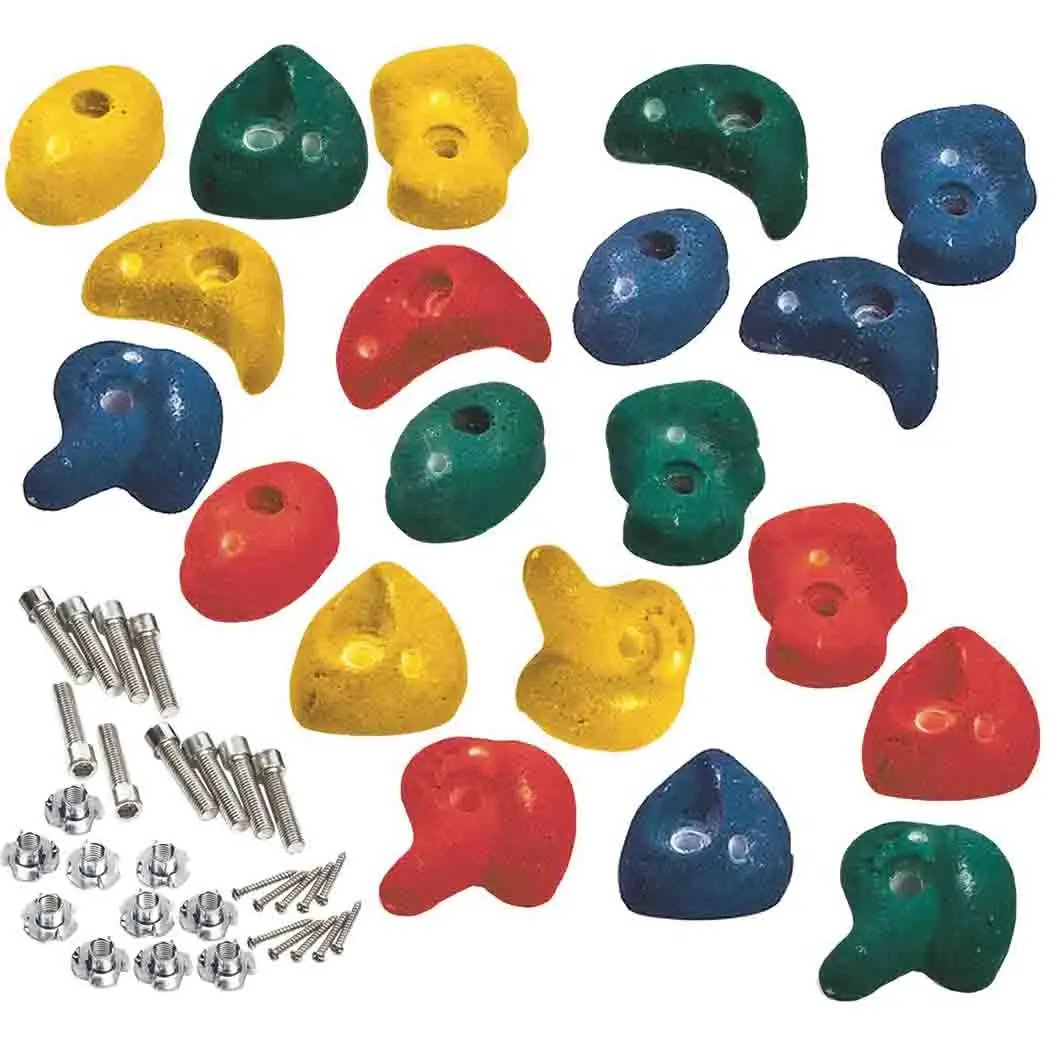 Climbing Stones &amp; Footholds - Multi-Color, High-Grip, Poly-Resin