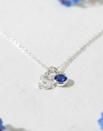 Initial Letter & Birthstone Charm Necklace