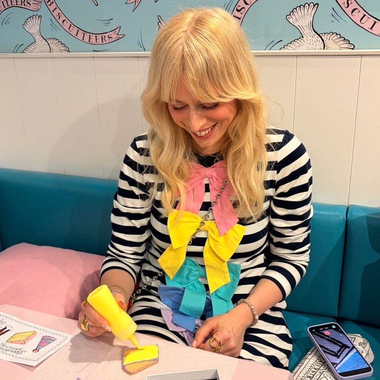 Biscuiteers x Olivia Rubin Rainbow Croissant Letterbox Biscuit