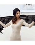 Plush Black Alpaca Beanie Hat