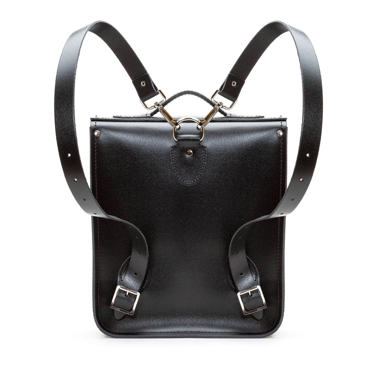 Handmade Leather City Backpack - Gothic Striped Grey &amp; Black