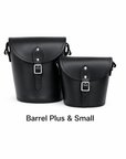 Handmade Leather Barrel Bag - Black