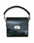 Bauble Handmade High Shine Leather Handbag - Black