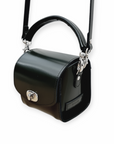 Bauble Handmade High Shine Leather Handbag - Black