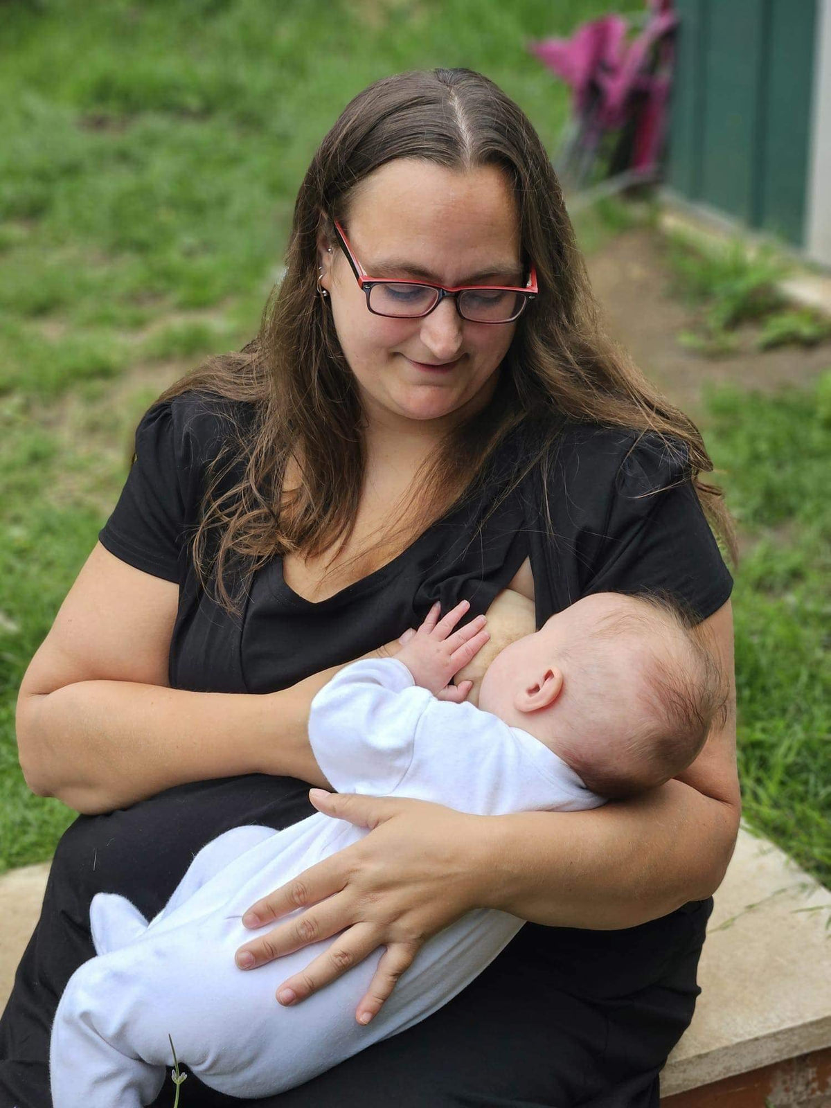 Black Cotton Breastfeeding Dress | Black Nursing Dress | MilkyMoon