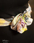 Black Floral Silk Scarf