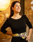 Black Floral Silk Scarf