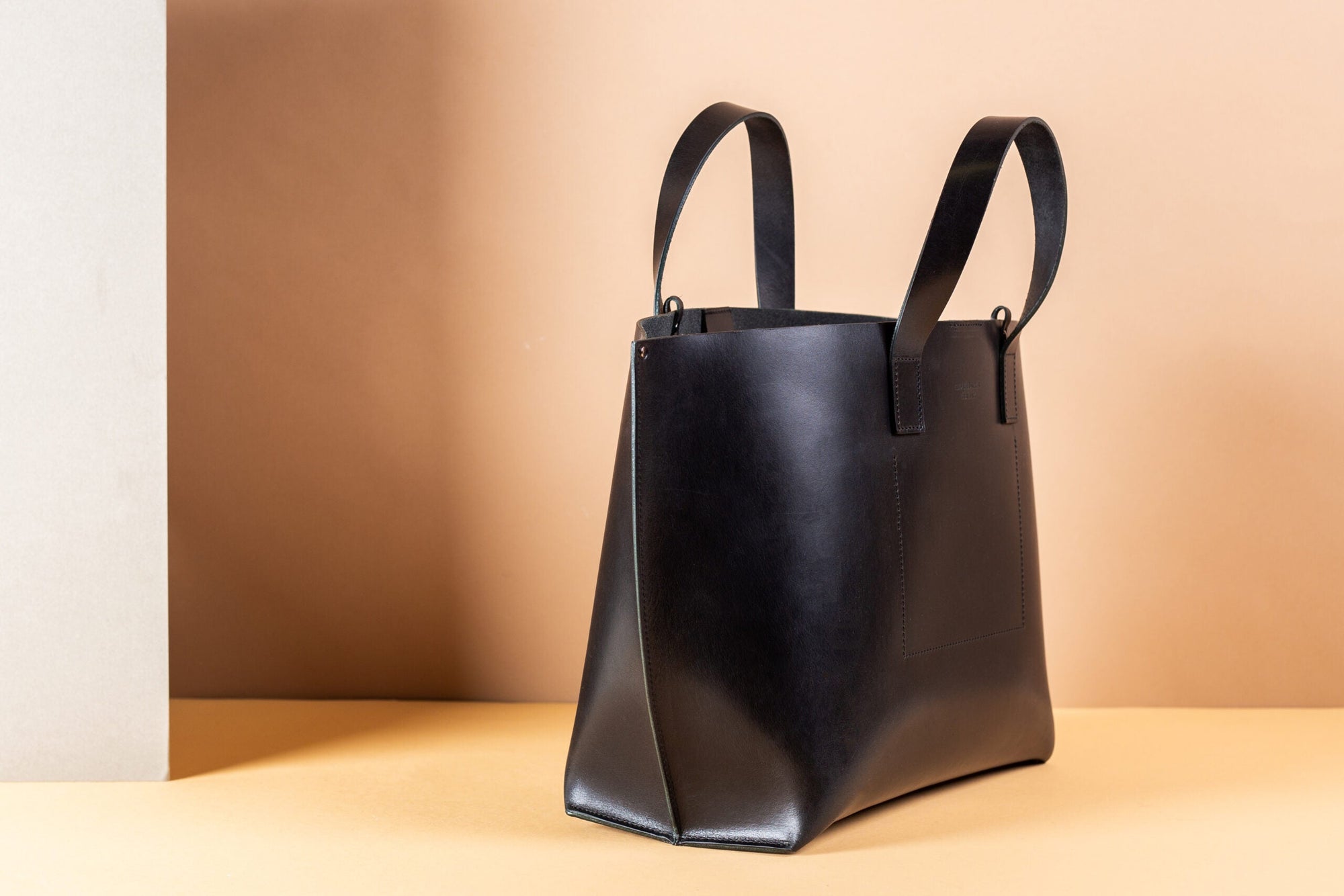 Spacious Black Bucket Tote Bag
