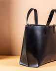 Spacious Black Bucket Tote Bag