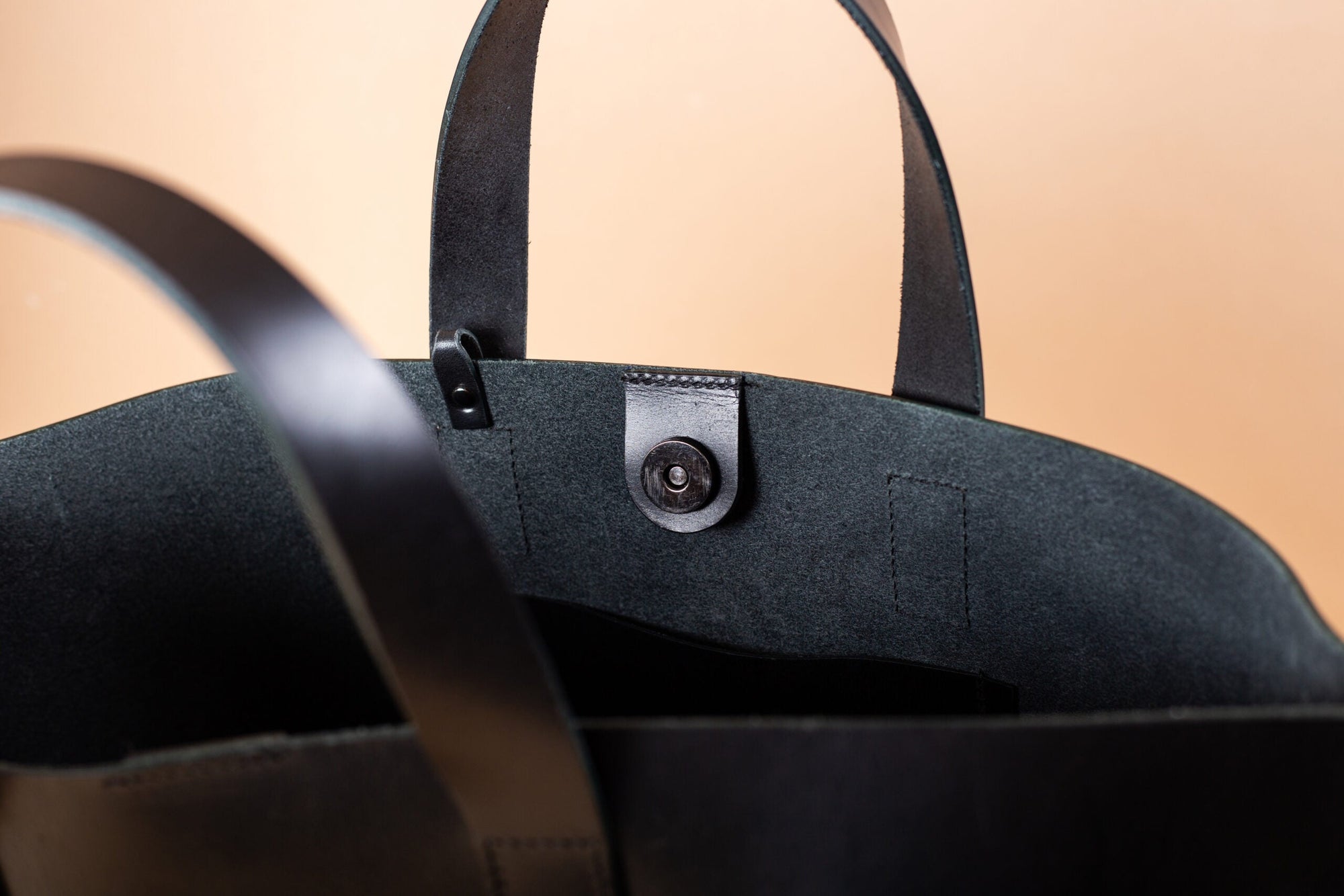 Spacious Black Bucket Tote Bag