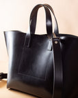 Spacious Black Bucket Tote Bag