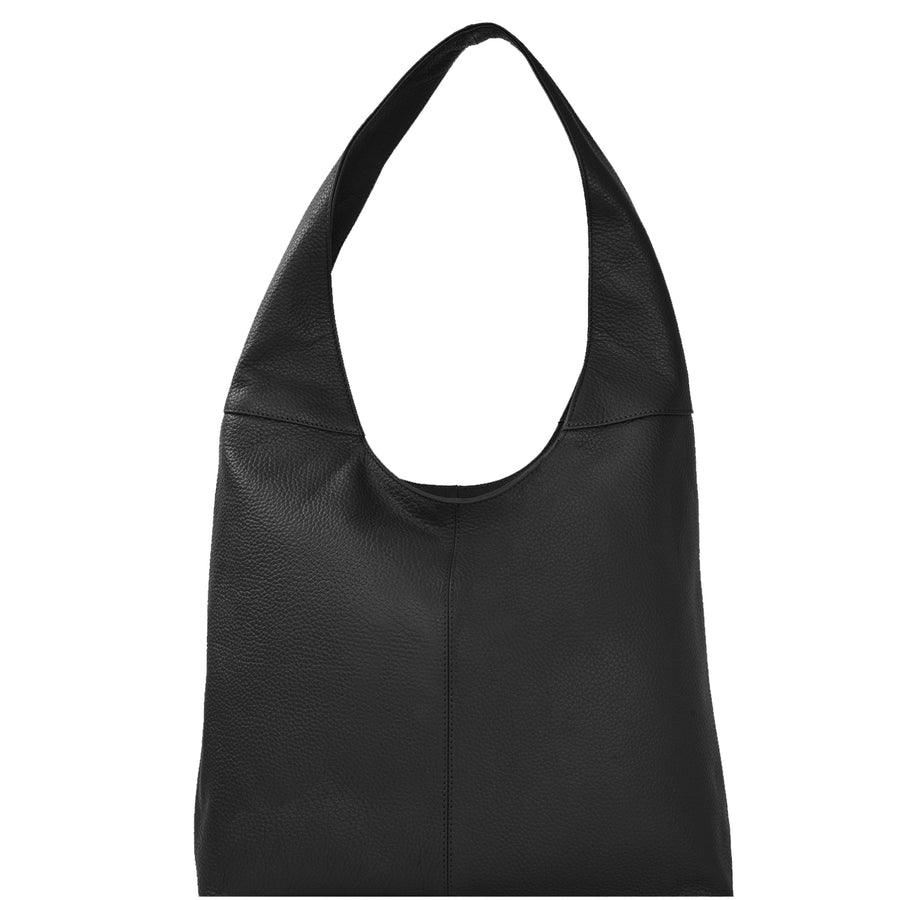 Black Leather Shoulder Hobo Bag Brix and Bailey Leather Ethical Handbag Brand 