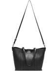 Black Horizontal Turnlock Leather Tote Bag | Brnre - Brix + Bailey