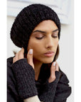 Plush Black Alpaca Beanie Hat