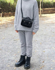 Handmade Leather Micro Satchel - Black