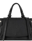 Black Pebbled Leather Tassel Grab Bag - Brix + Bailey