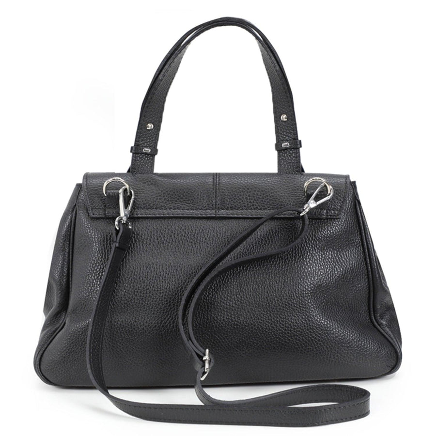 Black Pebbled Leather Tassel Grab Bag - Brix + Bailey