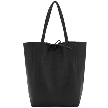 Black Pebbled Leather Tote Shopper - Brix + Bailey