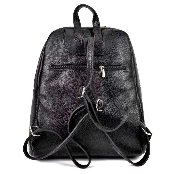 Black Small Pebbled Leather Backpack - Brix + Bailey