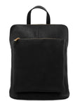 Black Pocket Ethical Leather Backpack